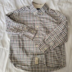 OshKosh B'gosh White and Blue Plaid Button Down Shirt